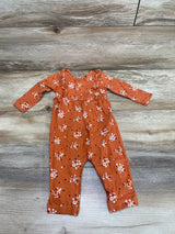 Starting Out Floral Ruffle Trim Coverall Orange sz 6m