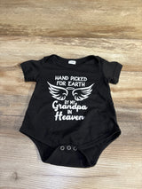 Hand Picked For Earth By My Grandpa In Heaven Bodysuit Black sz 3-6m