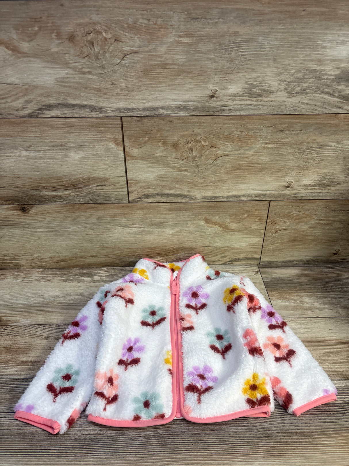 Jumping Beans Sherpa Full Zip Jacket White sz 2T