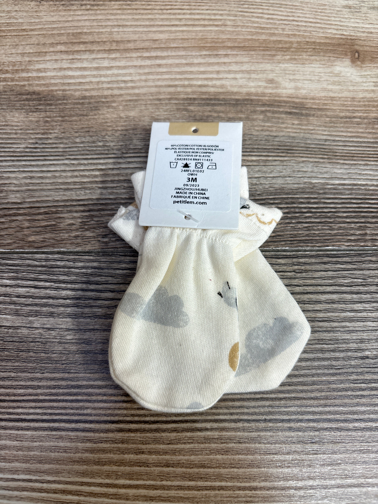 NEW PL Baby Basics Mittens Beige sz 3m
