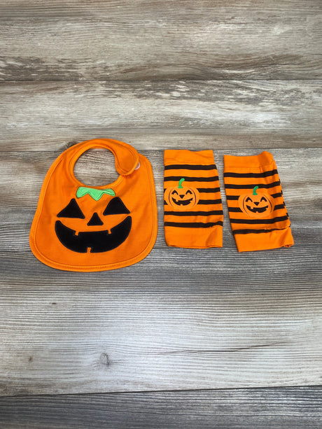 Orange Pumpkin Bib & Legging Set sz 3-12m - Me n Mommy To Be
