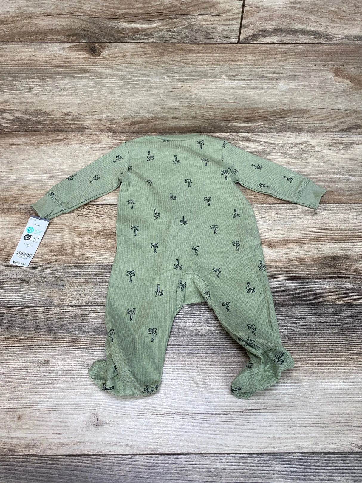 NEW Carter's Ribbed Palm Tree Sleeper Green sz 3m