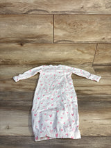 Cambria Baby Heart Print Kimono Sleep Gown White sz 0-6m