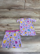 Little Sleepies Tea Party 2pc Bamboo Pajama Set Lilac sz 18-24m
