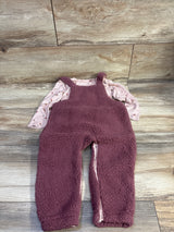Modern Moments 2pc Sherpa Overalls Set Pink sz 24m