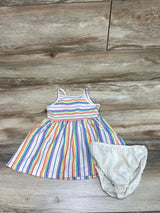 Cat & Jack 2pc Striped Dress & Bloomers Cream sz 18m