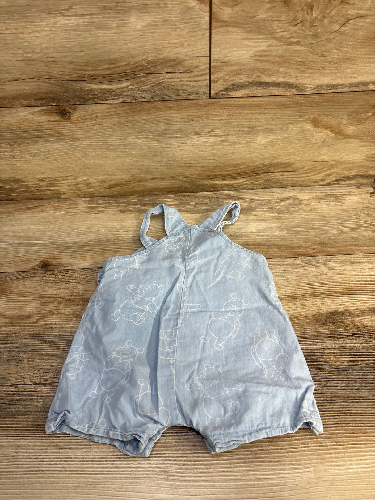 Disney Baby Winnie The Pooh Chambray Shortalls Blue sz 12m