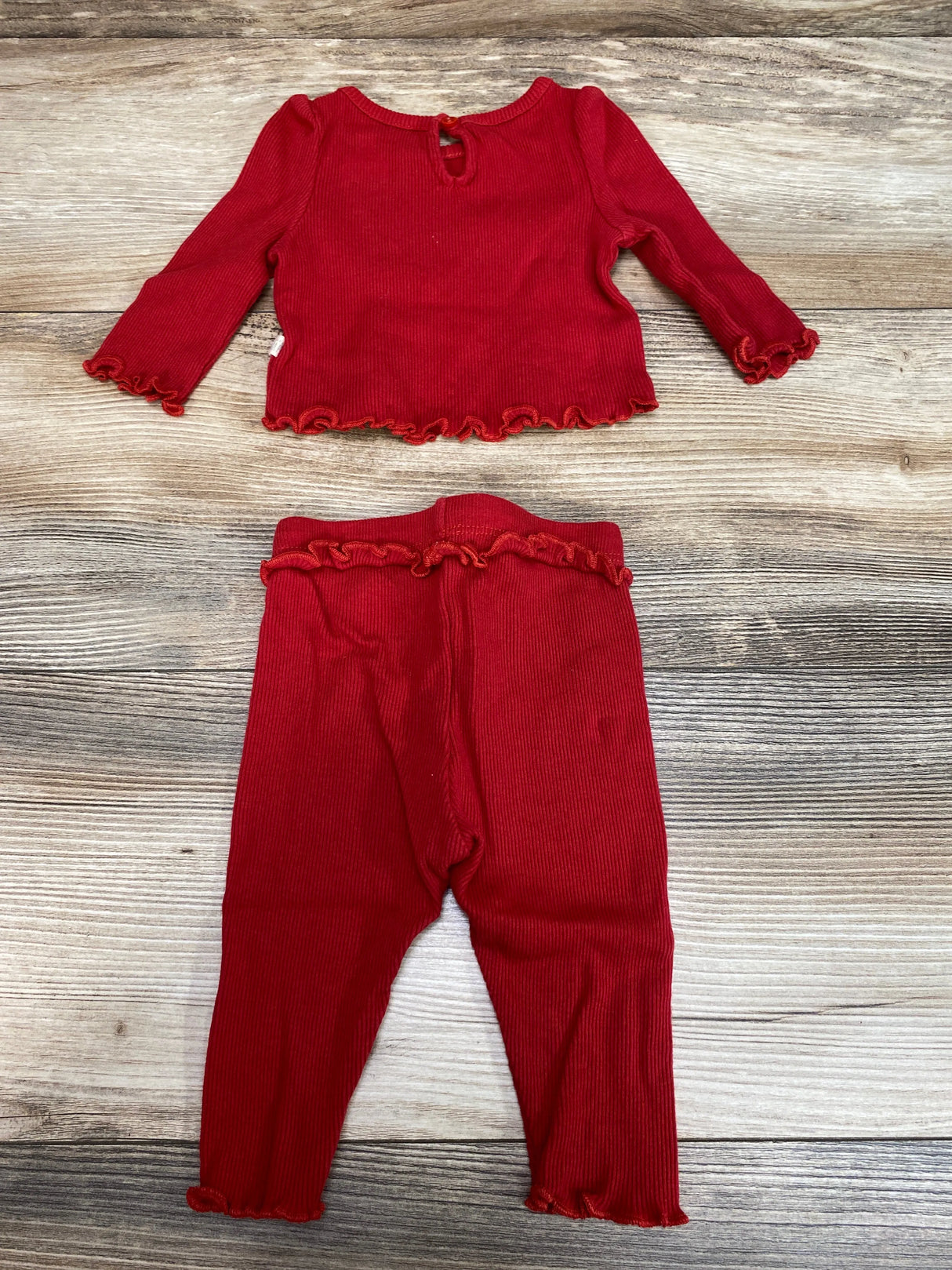 Baby Gap 2pc Ribbed Shirt & Pants Set Red sz 0-3m