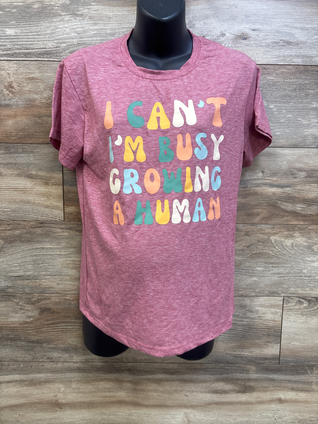 HXWCH Maternity 'I Can't I'm Busy Growing A Human' Shirt Red sz Small