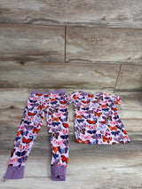 Little Sleepies Butterfly 2pc Bamboo Pajama Set Pink sz 18-24m