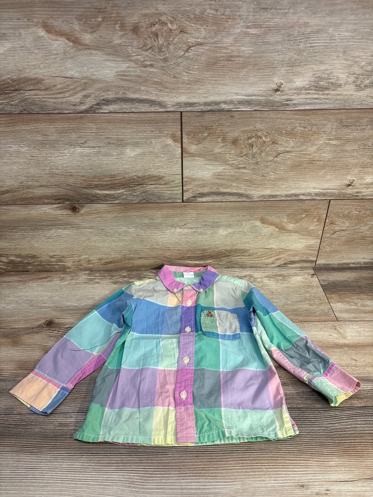 Baby Gap Plaid Button-Down Shirt Blue sz 3T