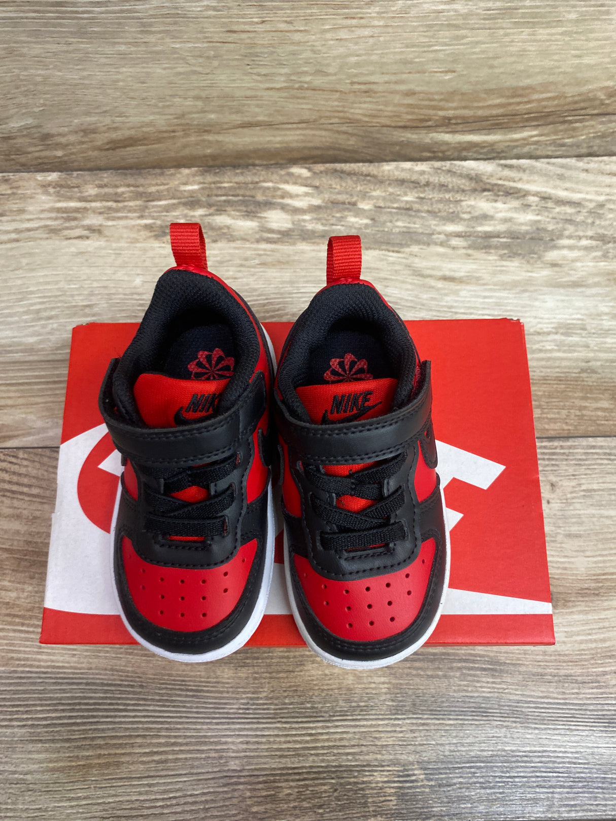 NEW Nike Court Borough Low Recraft TD 'Black University Red' Sneakers sz 5c