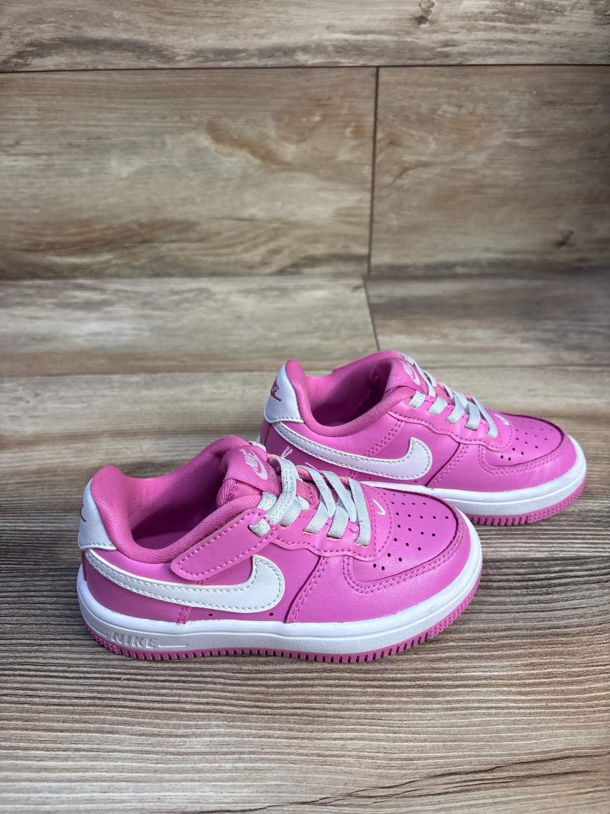 Nike Force 1 Low EasyOn TD 'Playful Pink White' Sneakers sz 9c