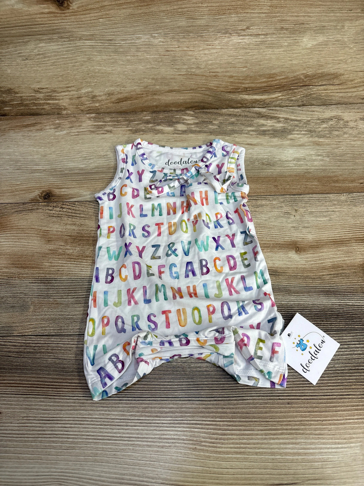 NEW Doodalou ABC I Love You Romper White sz 3-6m