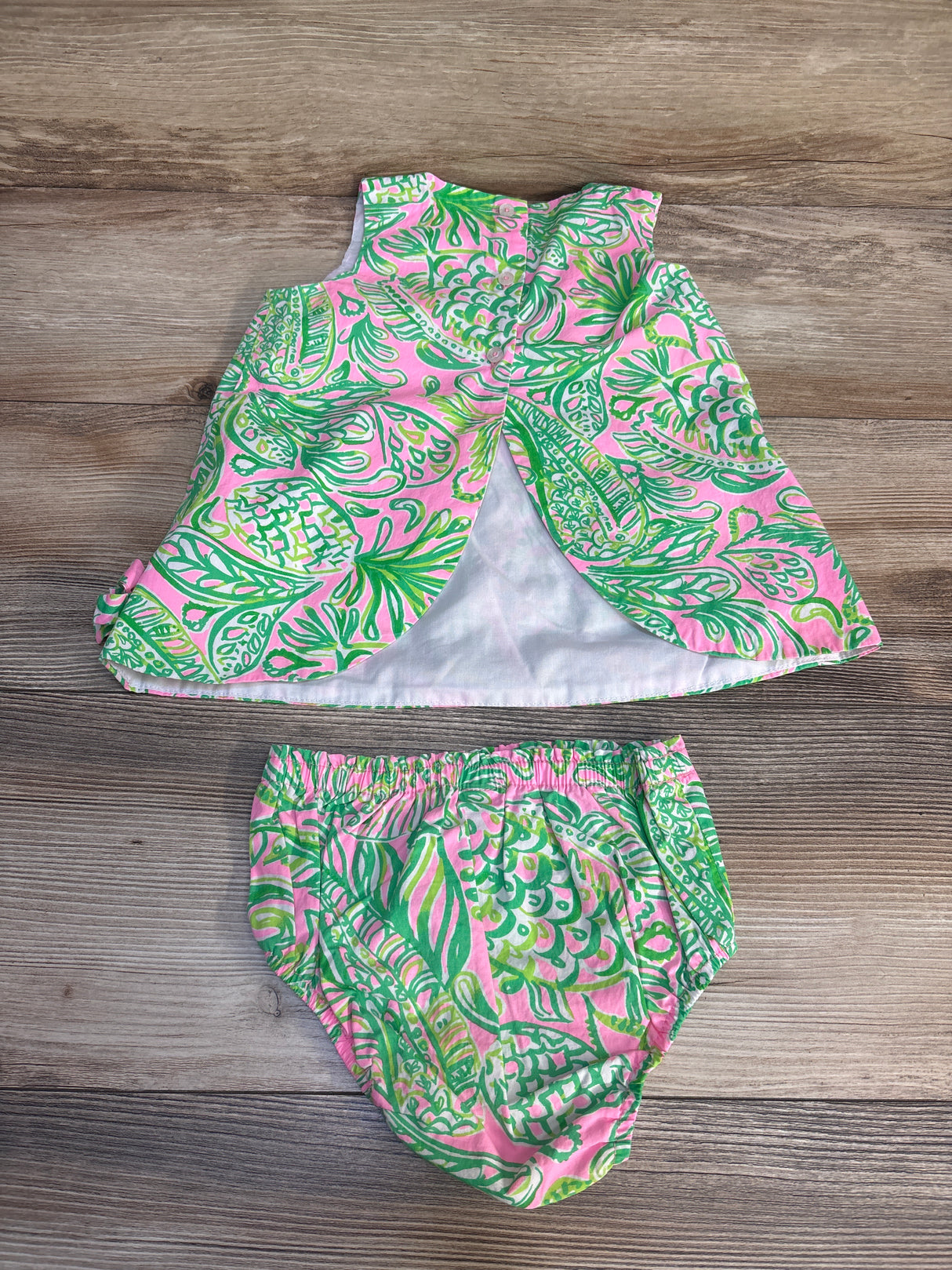 Lilly Pulitzer Baby Shift Dress Tropical Green sz 18-24m