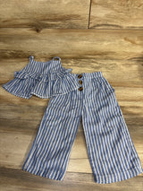 2pc Striped Top & Pants Blue sz 18-24m