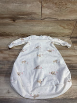 Front view of Carter’s ivory blanket sleep sack, size 0 to 3 months, showcasing long sleeves and bunny print