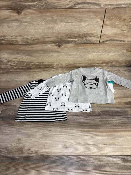 NEW Mighty Goods 3pk Dog Print Shirts Grey sz 3m - Me n Mommy To Be