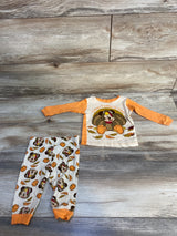 Disney Junior 2pc Mickey Mouse Thanksgiving pajama Set Orange sz 12m