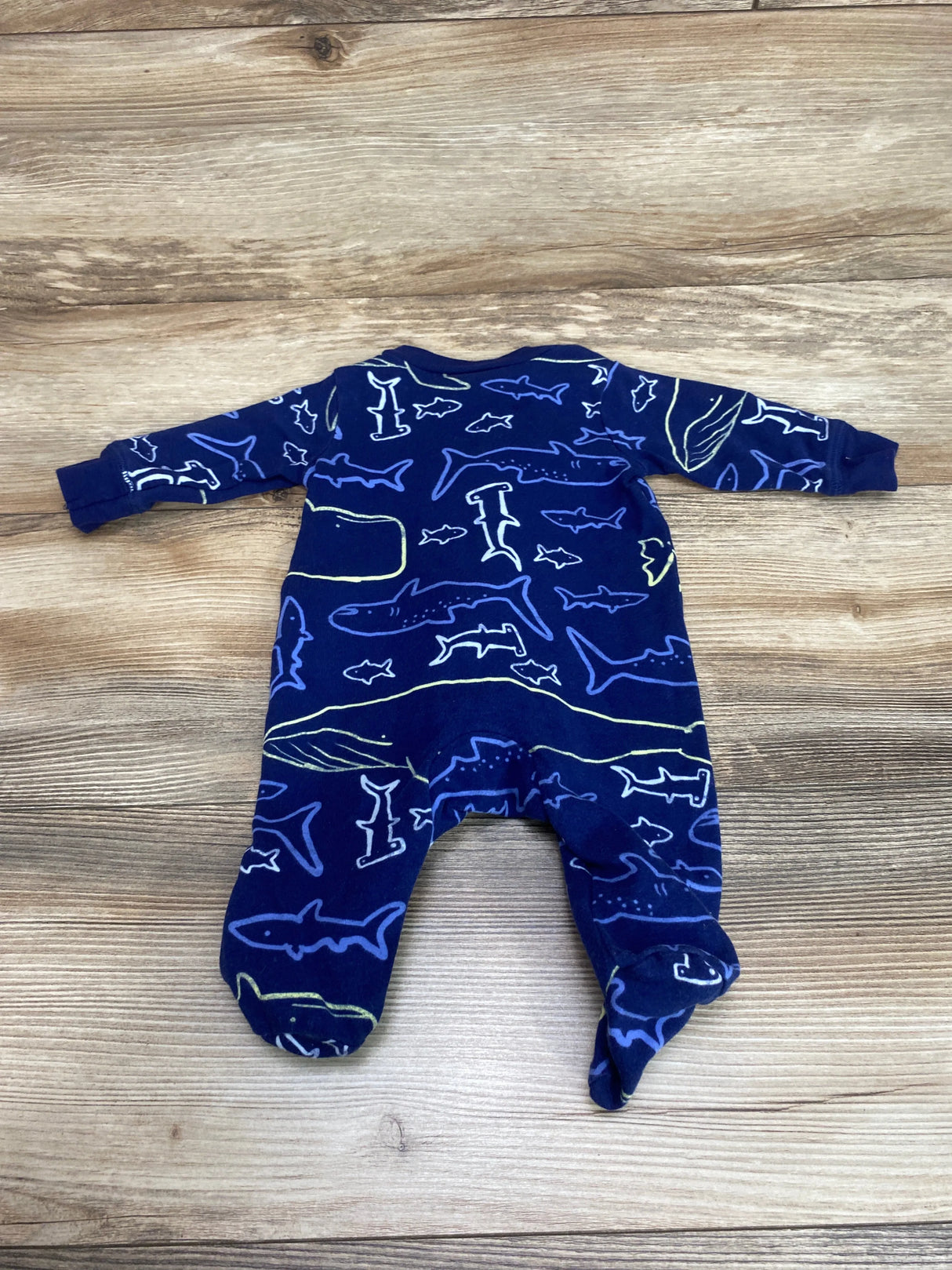 Carter's Shark Print Sleeper Blue sz 3m