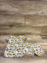 Emerson & Friends 2pc Jungle Friends Bamboo Pajama Set White sz 2T
