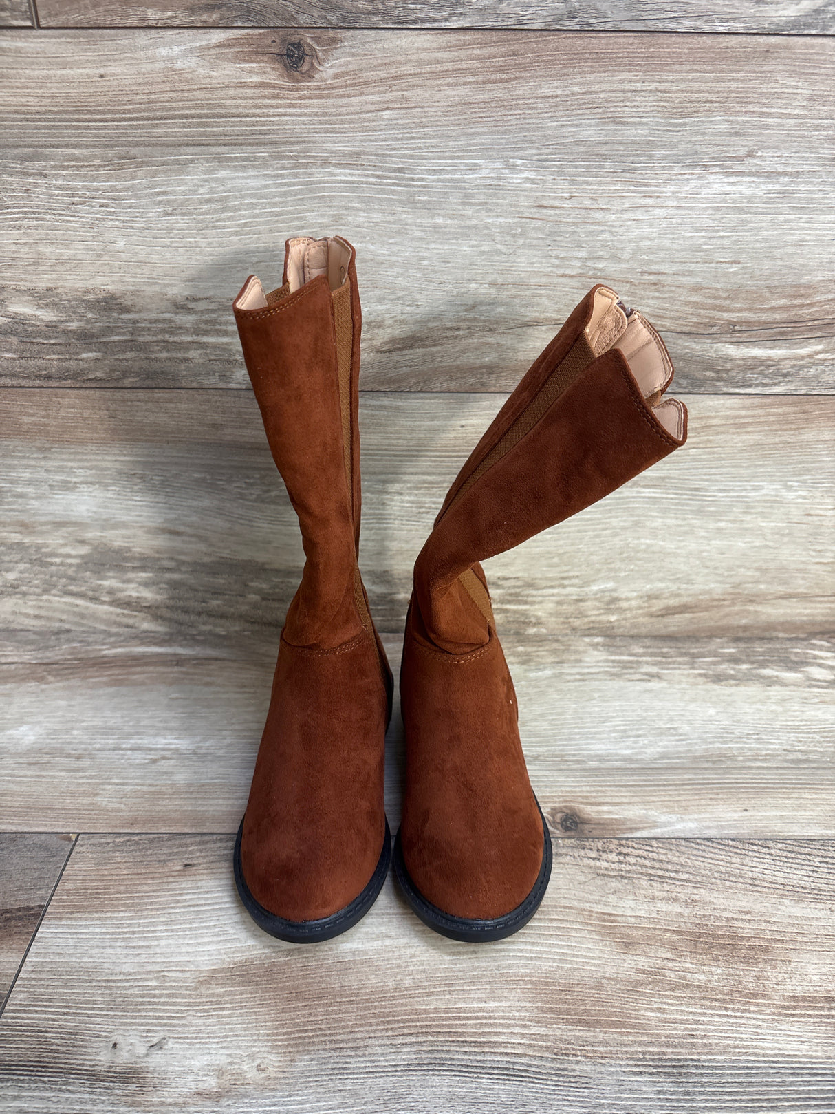 NWOT ZBY Suede Tall Boots Brown sz 11c