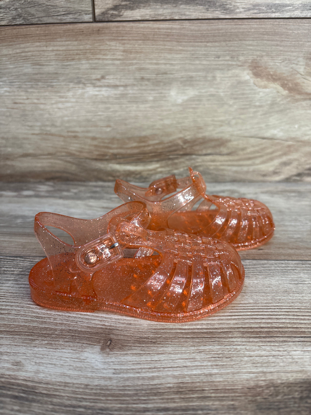 Jelly Fisherman Sandals Orange Glitter sz 6c