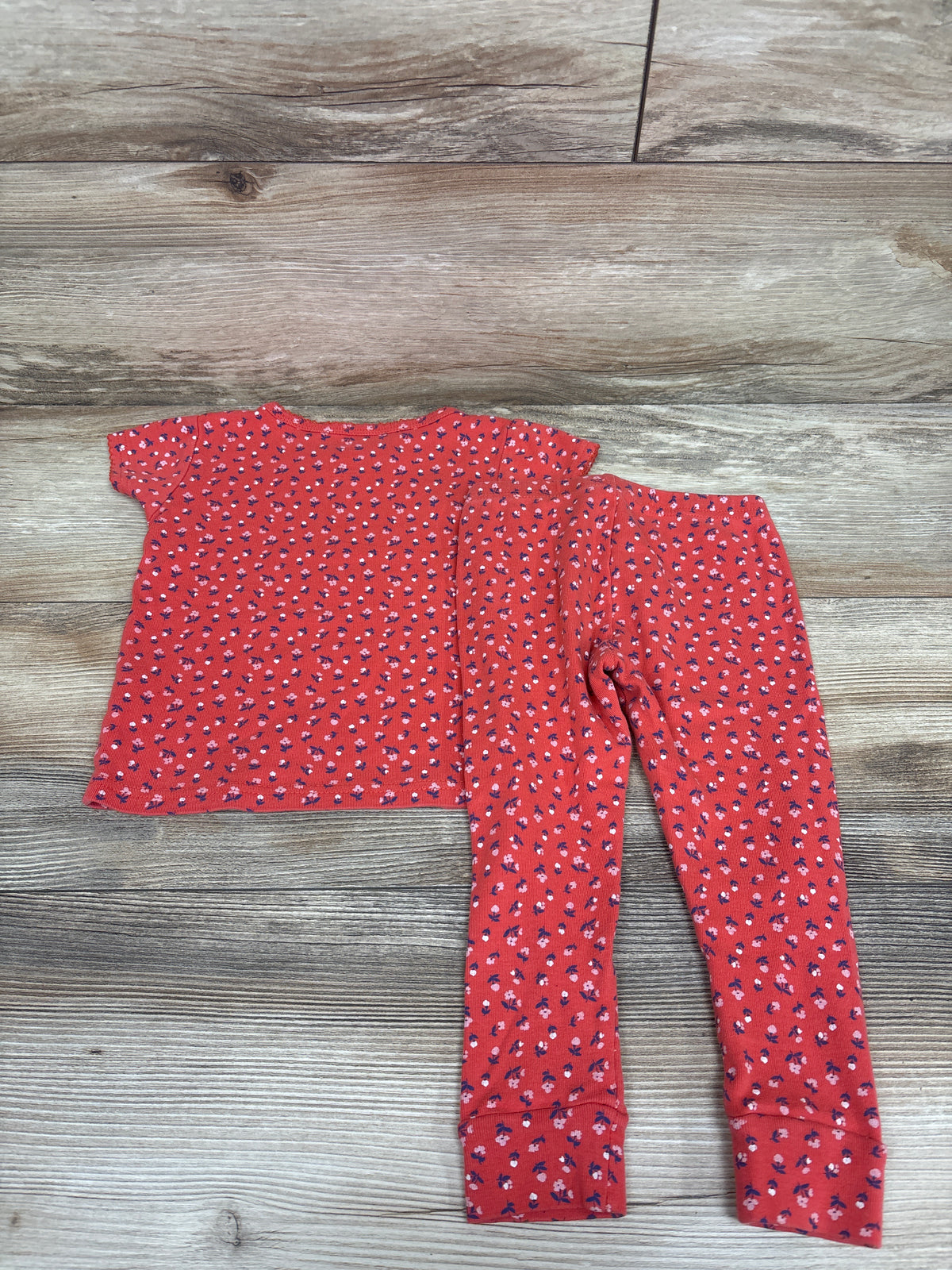 Carter's 2pc Floral Pajama Set Coral sz 2T