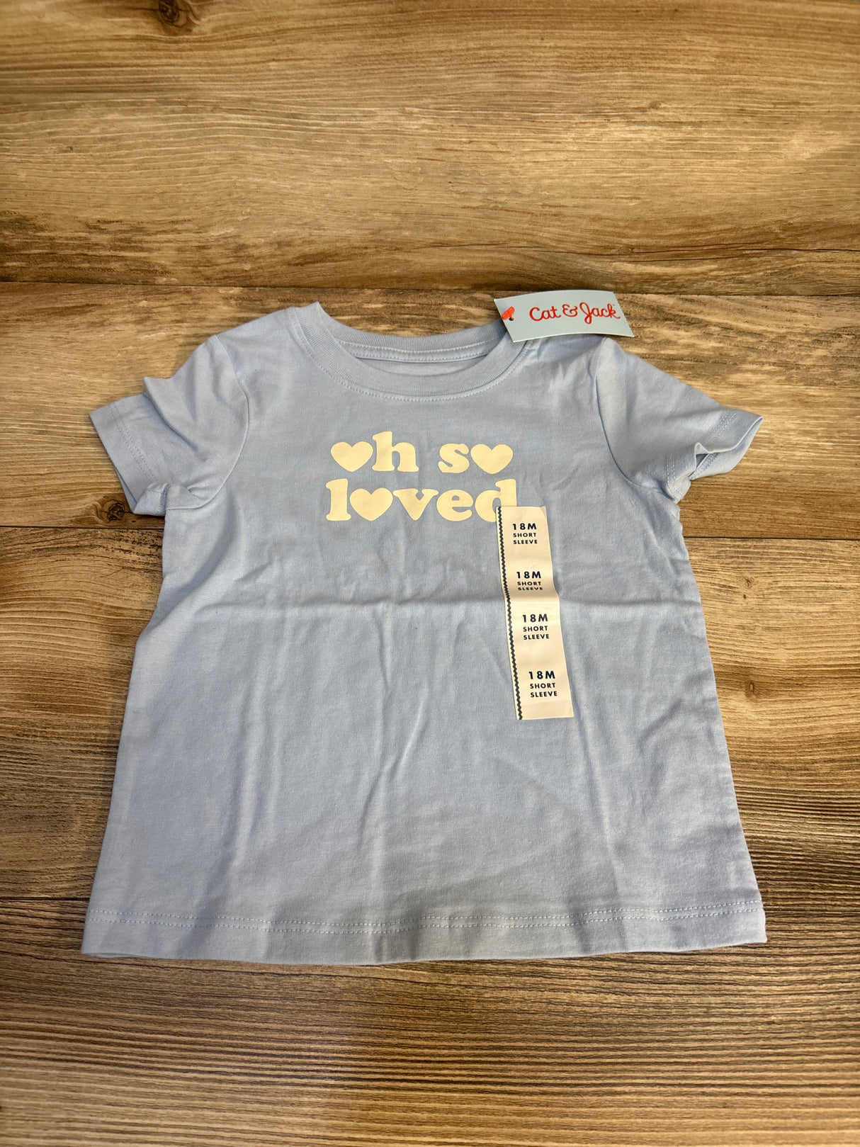 NEW Cat & Jack Oh So Loved Shirt Light Blue sz 18m