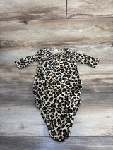 2pc Leopard Print Knotted Gown & Headband Set Beige  sz 6-9m