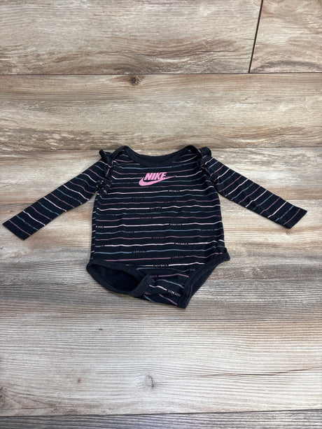 Nike Logo Striped Bodysuit Black sz 18m - Me n Mommy To Be