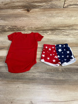 Celebrate 2pc Daddy's Little Cutie Bodysuit & Shorts Red sz 0-3m