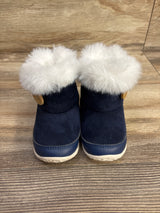 FEETCITY Faux-Fur Lined Boots Navy sz 5c