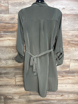 Motherhood Maternity Collared Utility Shirt Dress Green sz Large