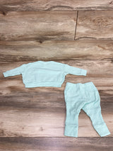 Cat & Jack 2pc Waffle Knit Shirt & Pants Mint sz 3-6m