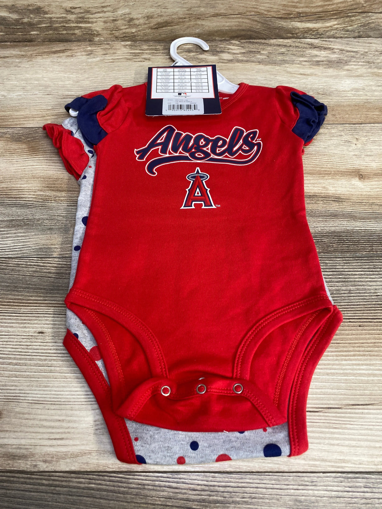 NEW MLB 2pc Los Angeles Angels Ruffle Creepers sz 12m - Me n Mommy To Be