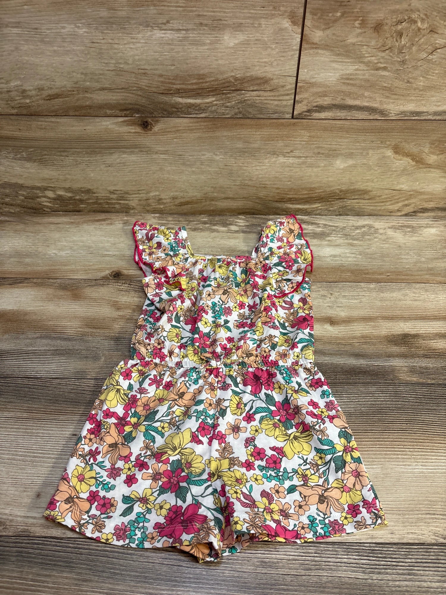 Lucky Penny Floral Shortie Romper White sz 5T