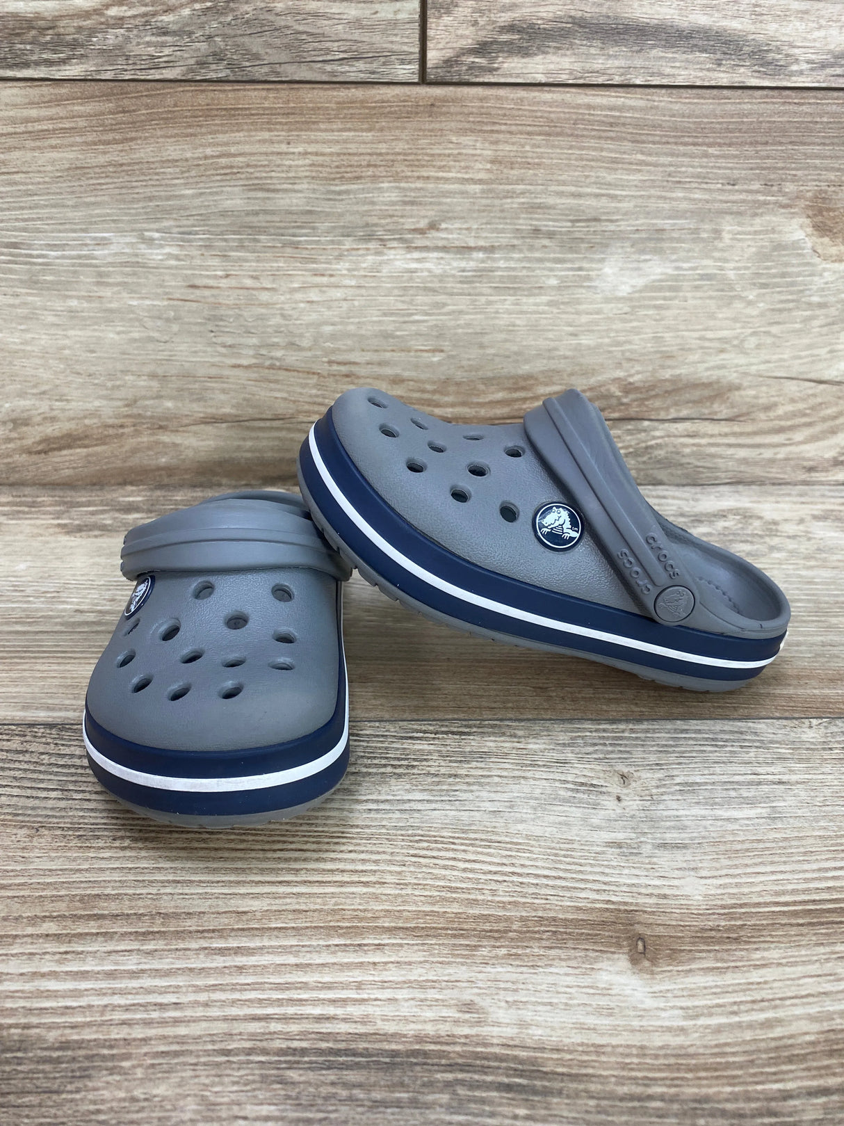 Crocs Unisex Kid's Crocband Clogs Smoke/Navy Sz 9c