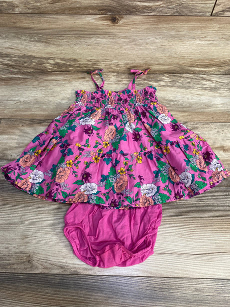 Janie and Jack 2pc The Leilani Floral Smocked Sundress Pink sz 12-18m - Me n Mommy To Be