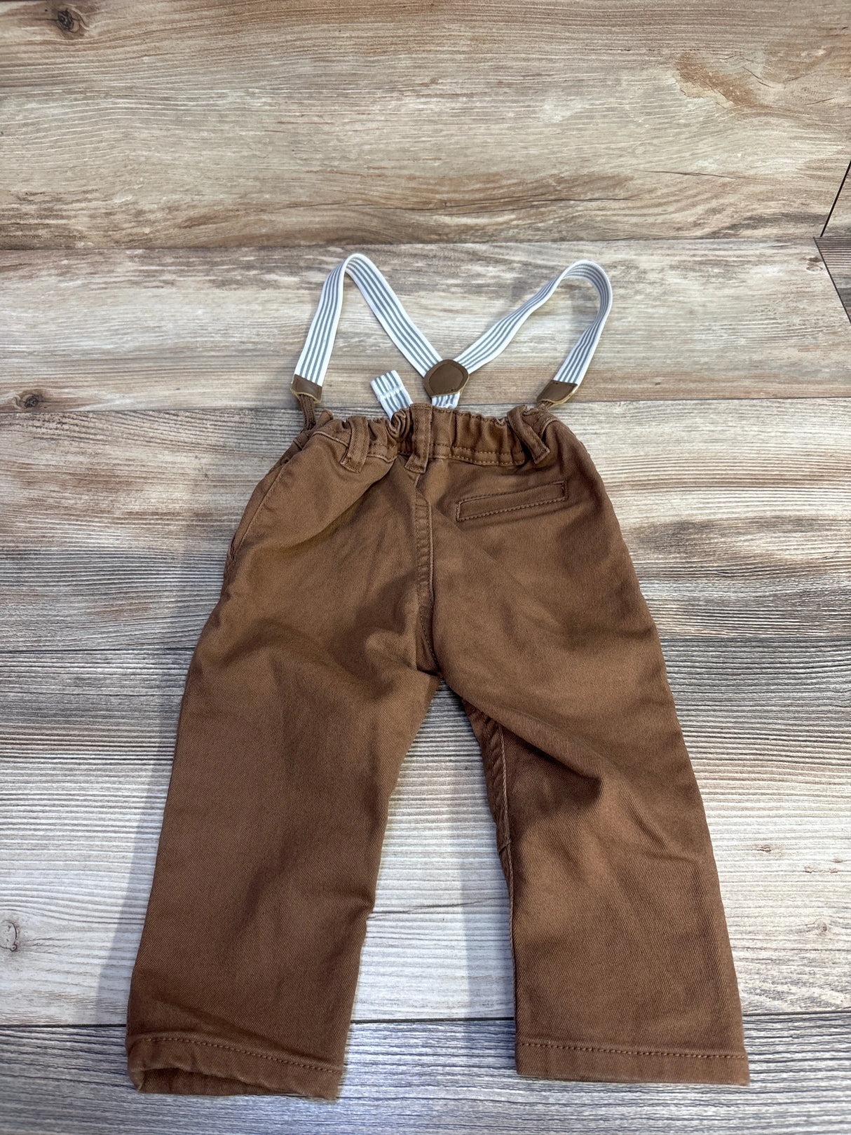 H&M Denim Suspender Pants Brown sz 9m