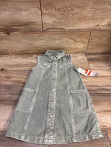 NEW Cat & Jack Sleeveless Button Front Denim Dress Green sz 5T