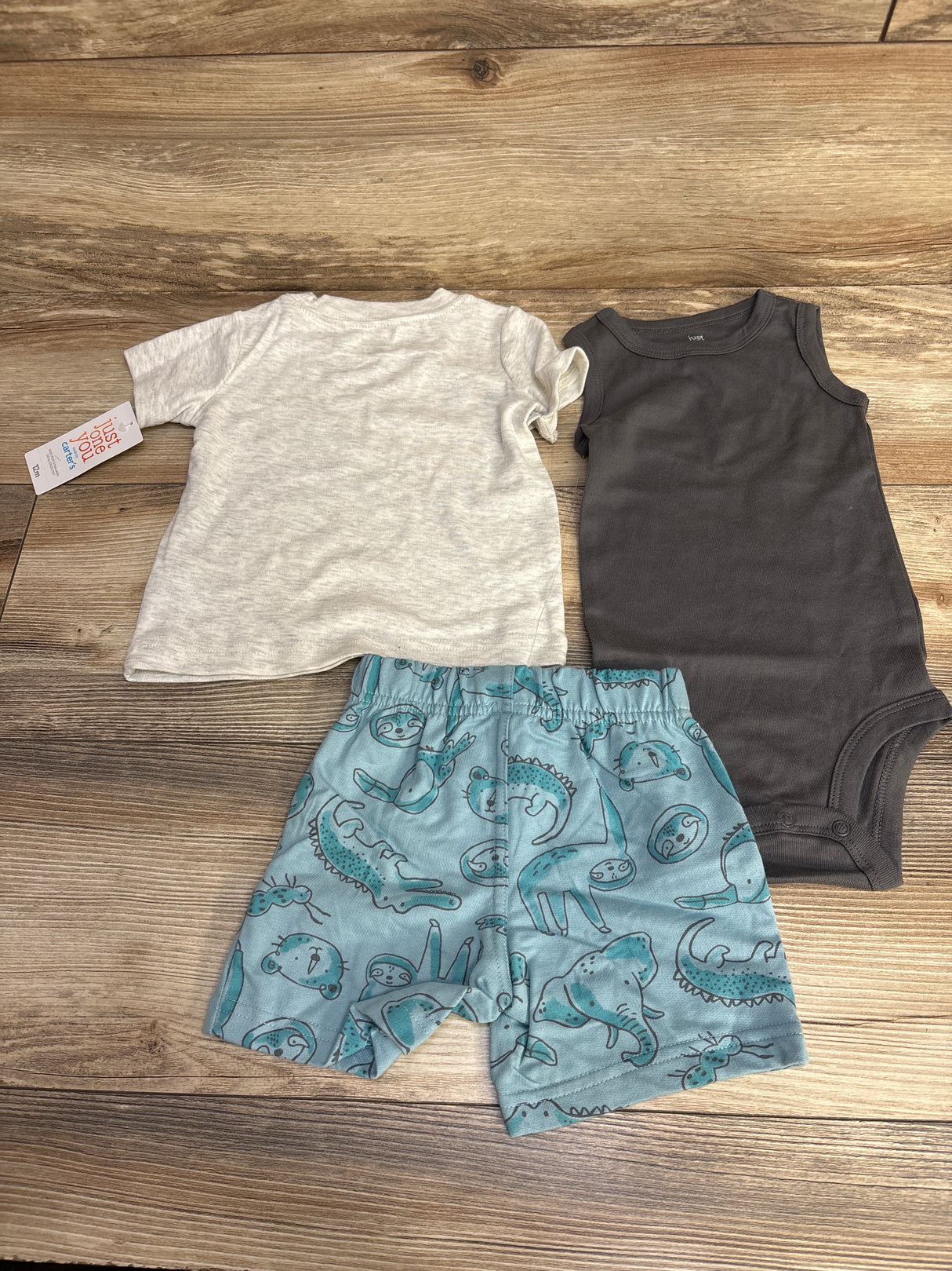 NEW Just One You 3pc Happy Together Short Set Grey sz 12m