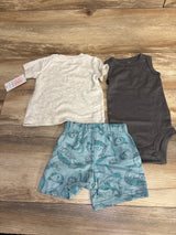 NEW Just One You 3pc Happy Together Short Set Grey sz 12m