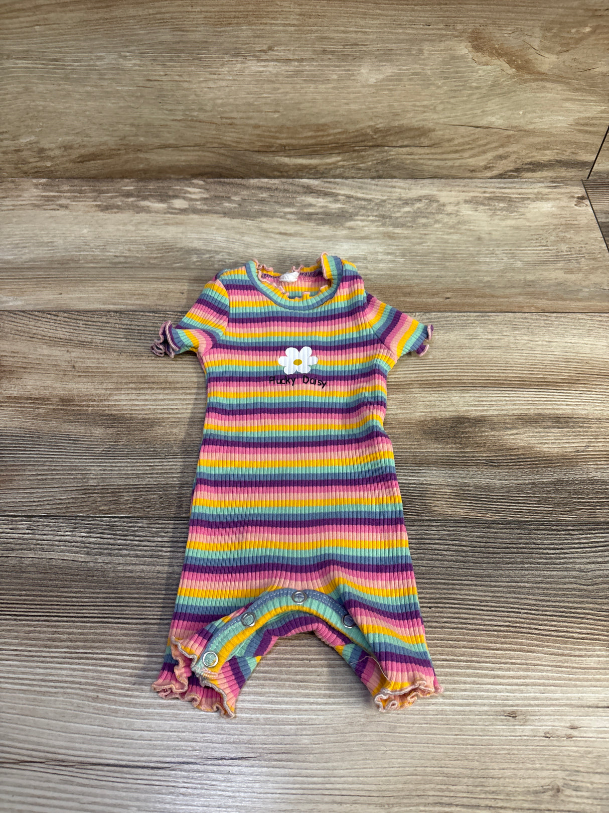 Shein Plucky Daisy Ribbed Shortie Romper Multicolor sz Newborn