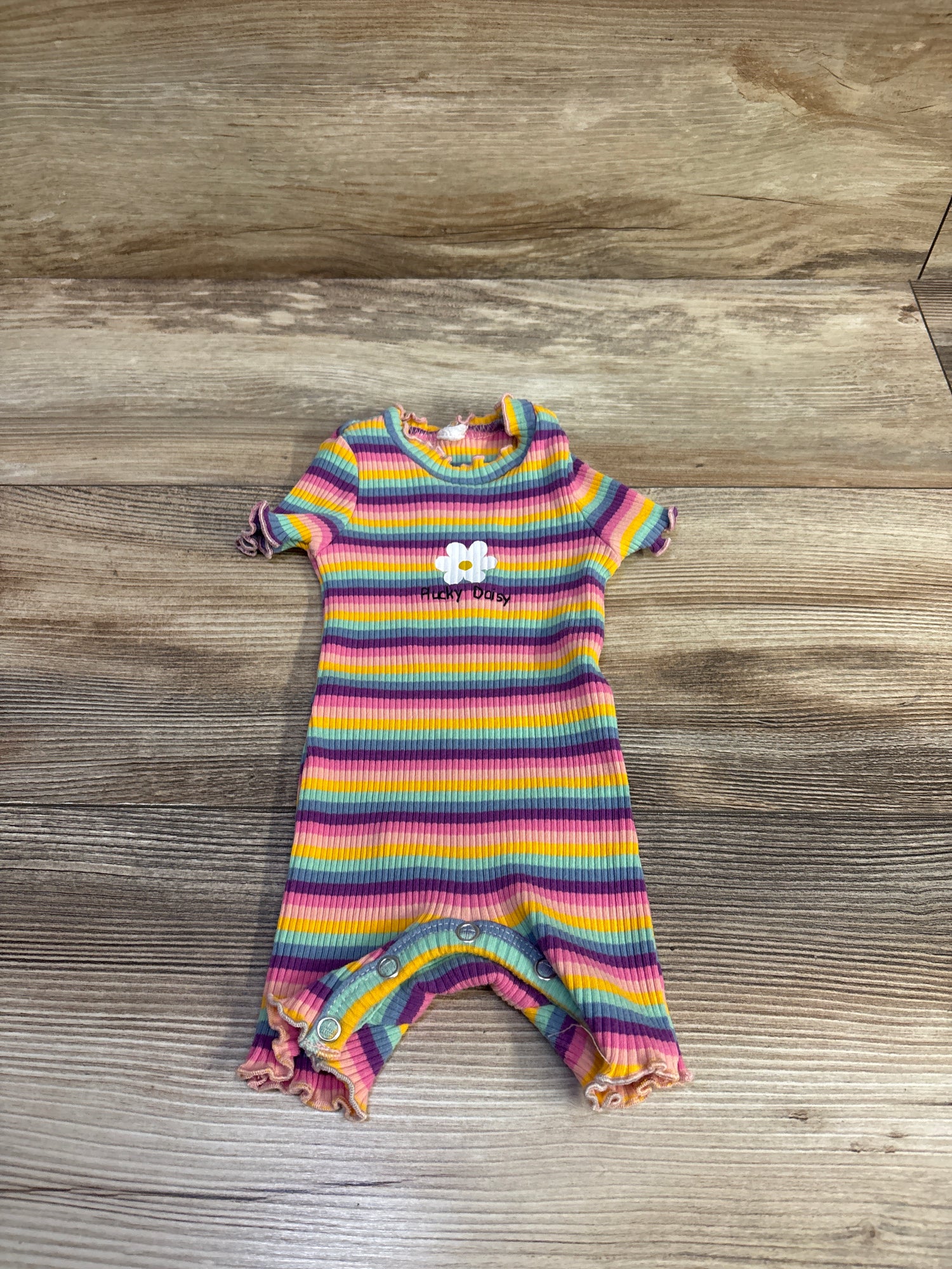 Shein Plucky Daisy Ribbed Shortie Romper Multicolor sz Newborn
