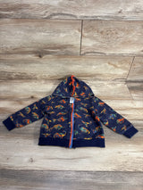 Little Me Dinosaur Print Full Zip Hoodie Navy sz 24m