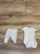 Just One You 2pc Ribbed Bodysuit & Pants Set Grey sz Newborn