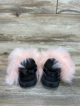 Fur Slides w/Back Strap Pink sz 9c