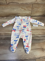 NEW Old Navy Patriotic Bow Sleeper Cream sz 0-3m