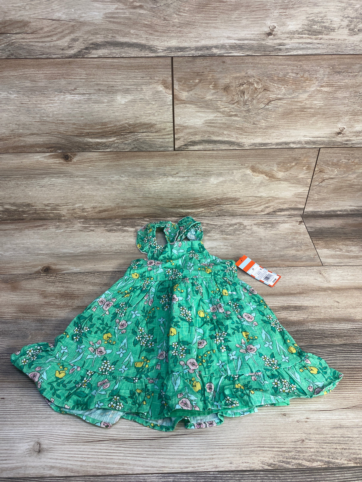 NEW Cat & Jack Floral Sleeveless Dress Green sz 2T